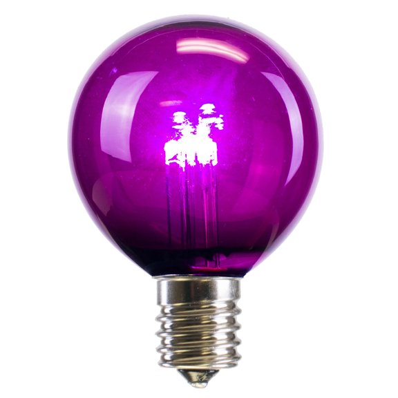Vickerman G50 Purple Transparent Glass LED Replacement Bulb