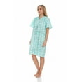 thumbnail image 2 of Dream8teen Women's Snaps Front Closure House Dress Sleeveless Woven Housecoat Duster Lounger Robe 2017 Green Plaid Large, 2 of 5