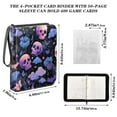 thumbnail image 3 of Game Card Storage Bag Collectible Trading Card Albums The 4-Pocket Card Binder With 50-Page Sleeve Can Hold 400 Game Cards Halloween Pink Skull, 3 of 6