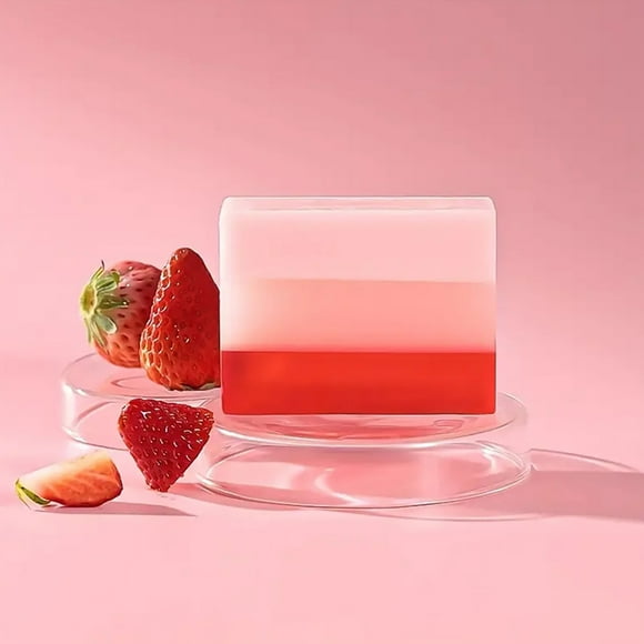 Clearance Sale! Gspmoly Handmade Soaps, Strawberry Soap Bar Organics Bar Soap Wash Feminine Wash for Women Ph Balances Body Bath Soap Body Wash Strawberry Hand Made Feminine Soap Organic Soaps