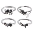 thumbnail image 1 of 4Pcs Belle Délicate Dinosaure en Forme de Conception Anneaux Femmes Bijoux de Mode Argent, 1 of 8