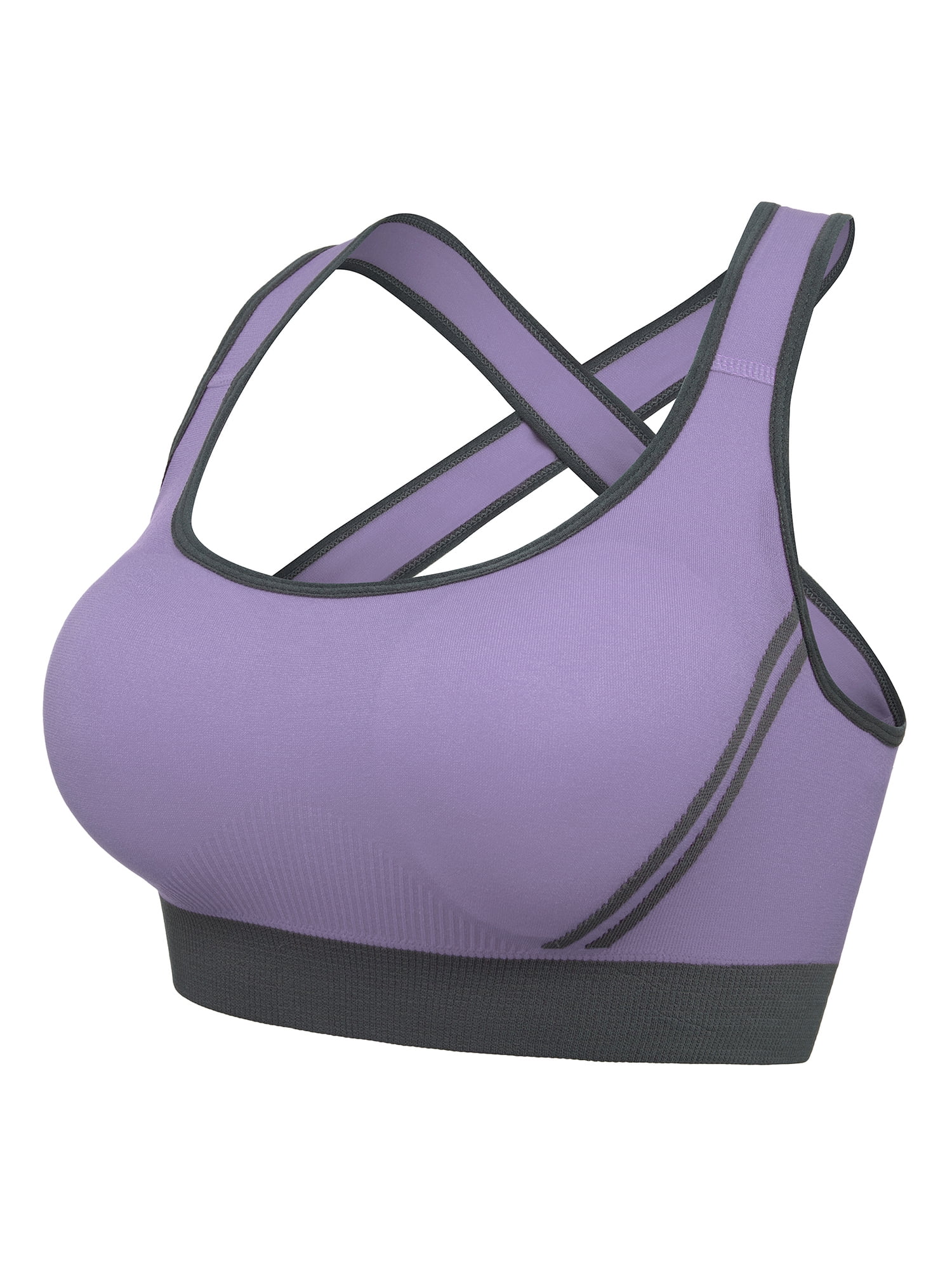 Women's Cross Back Sport Bras, Padded Strappy Criss Cross Cropped Bras for Yoga Workout Fitness