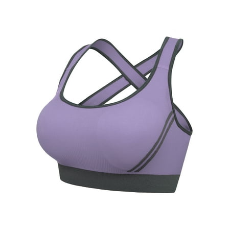 

Sports Bra for Women Crisscross Back Medium Support Yoga Bra with Removable Cups For Yoga Pilates Jogging Running Cycling