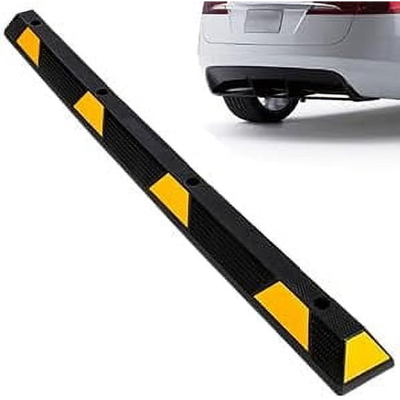 Garvee Curb Parking Garage Floor Stopper - 72 in Extra Wide Heavy Duty Rubber Parking Lot Stopper, for Vehicles Truck Driveway, Protect Pumpers from Cars Vans Trucks(2PC)