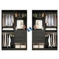 thumbnail image 7 of Homieasy 50" Closet System 2 Sets, Walk-in Closet System with 4 Wooden Drawers & 2 Hanging Rods, Heavy Duty Closet with Mirror, Wardrobe Closet for Bedroom/Closet, 50"L x 15"W x 79.7"H, Black, 7 of 7