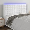 thumbnail image 2 of vidaXL LED Headboard White 64.2"x6.3"x46.5"/50.4" Faux Leather, 2 of 101