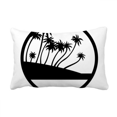 thumbnail image 1 of Black Coconut Tree Beach Throw Pillow Lumbar Insert Cushion Cover Home Decoration, 1 of 3