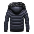 thumbnail image 3 of IROINNID Men's Long Sleeve Puffer Mid-Length Hooded Coat Solid Color Comfy Windproof Jacket Coats, 3 of 8