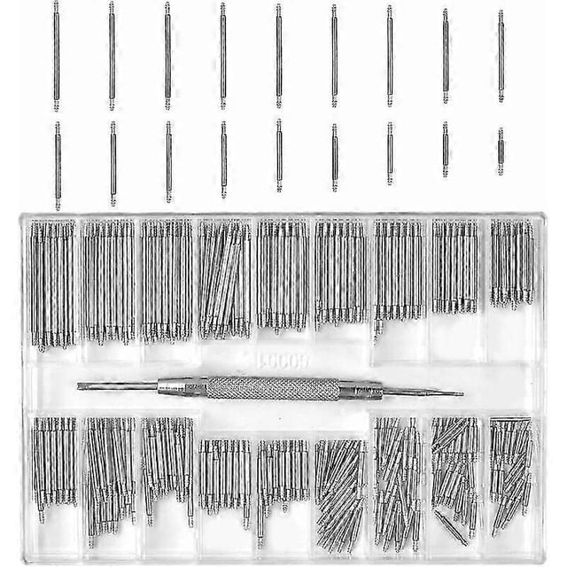 360pcs Watch Spring Bars, Watch Strap Pins, 1.5mm Axle Watch Strap, (8mm-25mm, Silver)