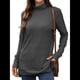 thumbnail image 2 of Camiseta Holgada de Larga con Cuello Alto y Estampado Geométrico de Jacquard para Mujer, Otoño e Invierno. Gris Oscuro XL, 2 of 10