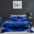 thumbnail image 3 of PiccoCasa Soft Polyester 4-Piece Galaxy Bed Sheets Bedding Set Full Blue, 3 of 6