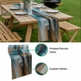 thumbnail image 5 of Turquoise Ombre Table Runner - 36 Inch Long, Kitchen Dining Table Runner Dresser Scarves, Brown Abstract Modern Gradient Retro Art Farmhouse Decor for Coffee Tables Wedding Party Banquet, 5 of 8