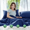 thumbnail image 3 of Rayon Derived from Bamboo Sheets Queen Set Cooling Sheets Piece Sheet Set Thread Count Sheet Deep Pocket Sheet Set Up to Super Soft Silky Smooth (Queen ), 3 of 7