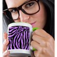 thumbnail image 2 of 3drose, Purple and Black Zebra Print, 15oz Two-tone Green Mug, 2 of 6