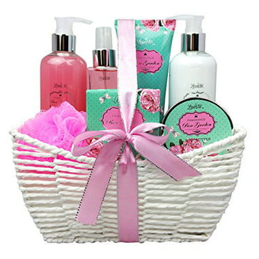 Bath & Shower Spa Gift Basket Set, with English Pear & Freesia 