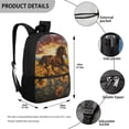 thumbnail image 5 of HUIACONG Horse Sunflower Print Unisex School Backpack for Age 6-18 Large Capacity Water Resistant Bag for Elementary Middle High School Students Daily Commute Travel, 5 of 6