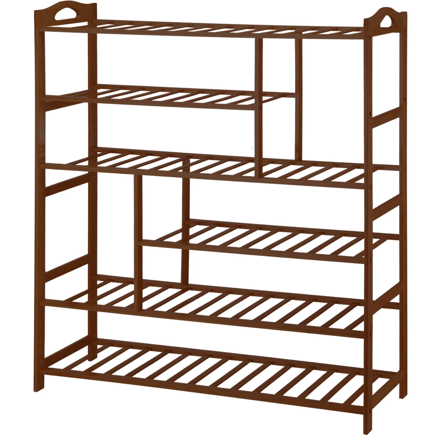 Mllieroo Heavy Duty Shoe Rack 6 Tiers Natural Bamboo Shoe Rack for