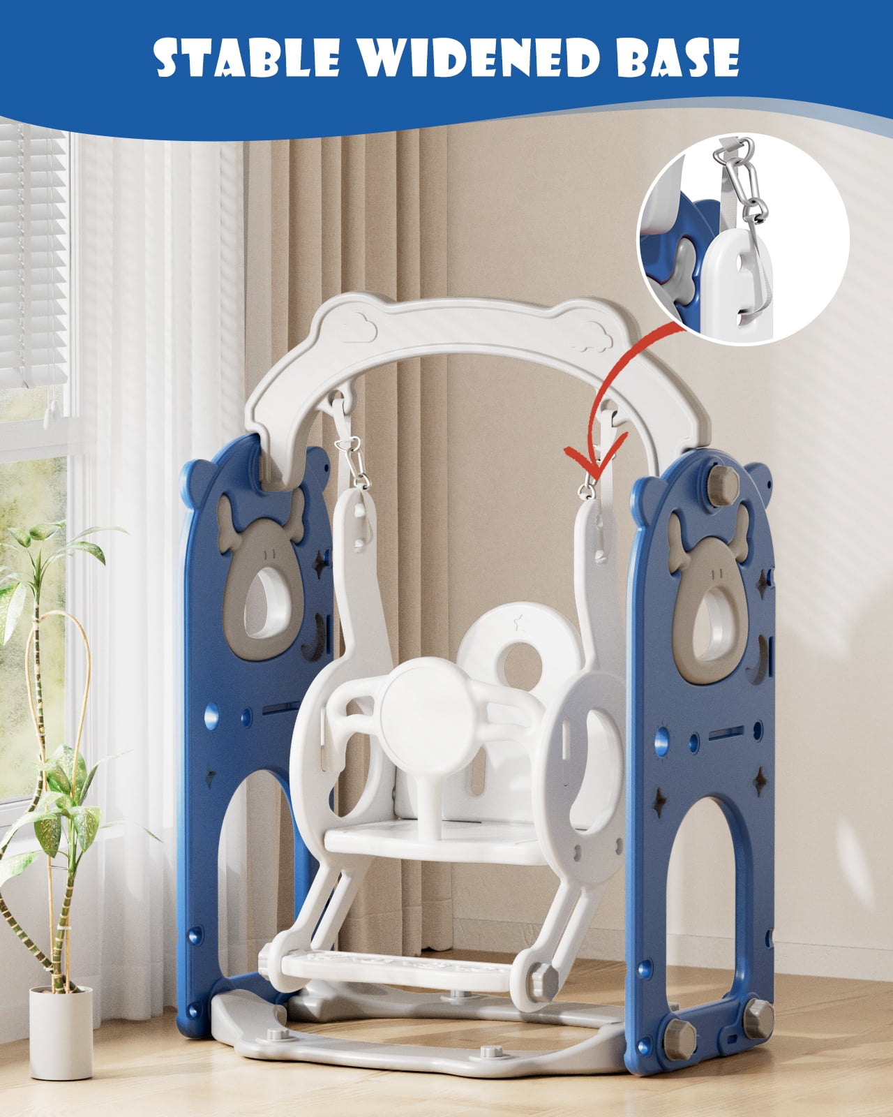 YUFU 13 in 1 Toddler Slide Swing Set with Golf Drawing Board for Indoor Outdoor Use for Kids Age 1+
