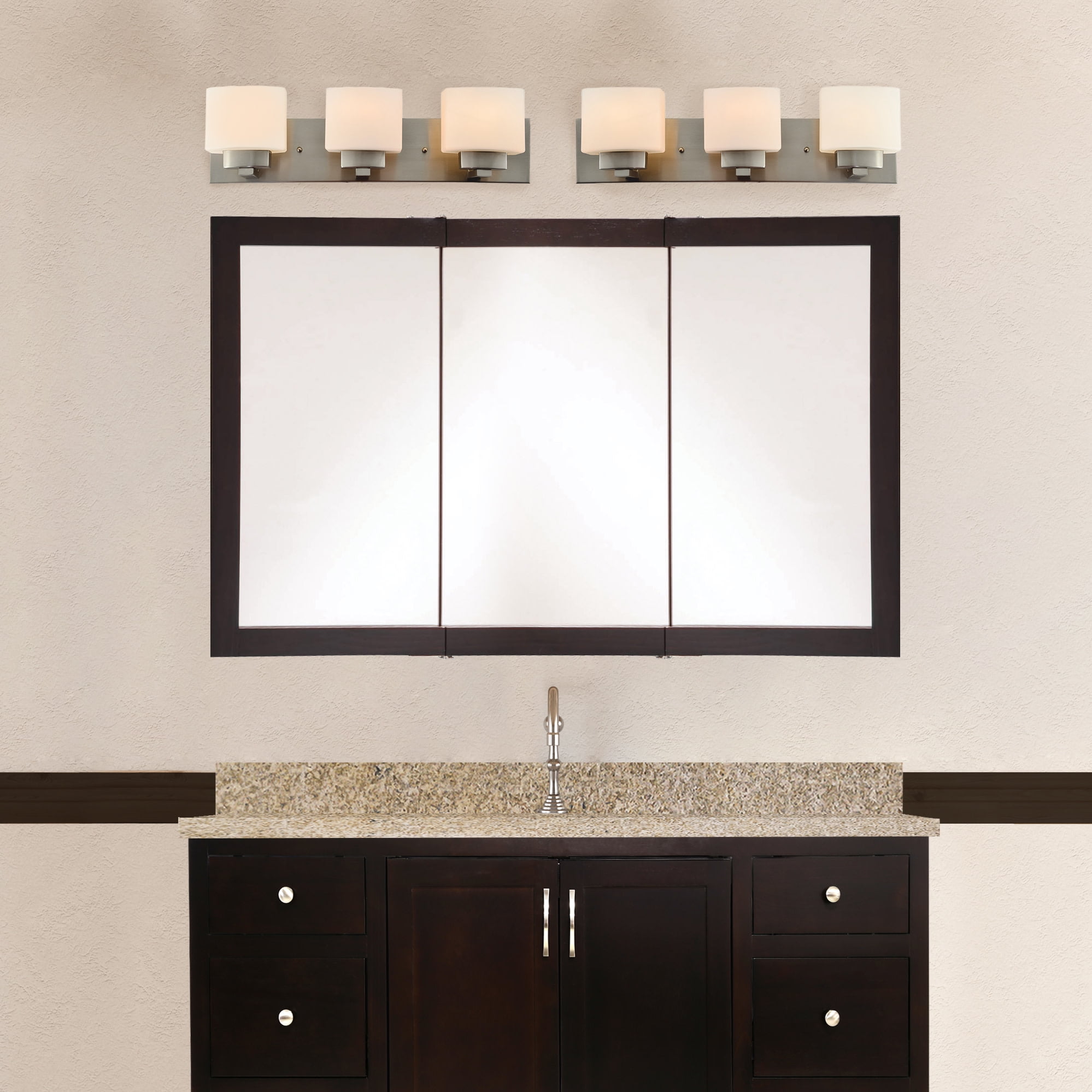 Espresso medicine cabinet with mirror deals