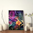thumbnail image 4 of Canvas Prints Wall Art Framed Hanging Painting Wall Art,Tropical Jungle Scene With Colorful Flowers And Lush FoliageDecor Canvas Art for Home Decor, Living Room, Office-12x16 Inches, 4 of 4