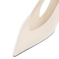 thumbnail image 3 of YDN Women Comfy Pointy Toe Low Heel Slip On Pumps Wedges Elastic Slingback Strap Sandals Chic prom Dating Shoes Size 16 White, 3 of 4