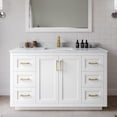 thumbnail image 2 of Wyndham Collection Miranda 54" Metal & Wood Single Bathroom Vanity in White/Gold, 2 of 6