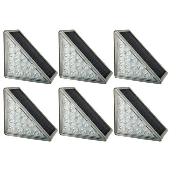 Pure Garden Solar Step Lights 6-Pack – Outdoor Waterproof LED Stair Lights, Auto On/Off, Easy Install