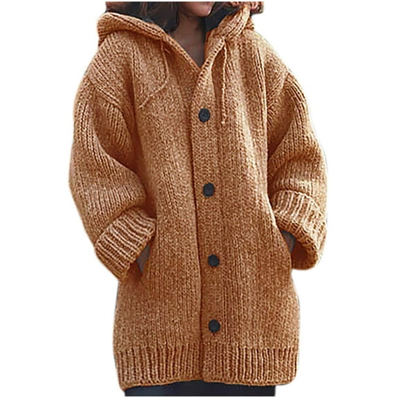 Plus Size Cardigan for Women Cardigan Sweaters for Women with Hood Pockets Button Down Knitted Plus Size Sweater Open Front Fall Cardigan Coat