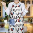 thumbnail image 6 of White Chicken Folk Pattern Apron-Garden Aprons for Women with Pockets-Cotton Linen Waterproof Kitchen Cooking Gardening Aprons Adjustable for Kitchen,Cooking,BBQ and Salon 33x27 Inch, 6 of 6