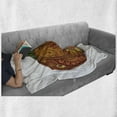 thumbnail image 6 of Vegetable Soft Flannel Fleece Throw Blanket, Thanksgiving Pumpkin with Flowers Paisley Mandala Forms, Cozy Plush for Indoor and Outdoor Use, 50" x 70", Dark Orange Fern Green, by Ambesonne, 6 of 6