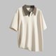 thumbnail image 4 of pstuiky camisetas para hombre, Blusa informal de manga corta con cuello vuelto y botones de color liso para hombre camisas casuales para hombre xxl, 4 of 6