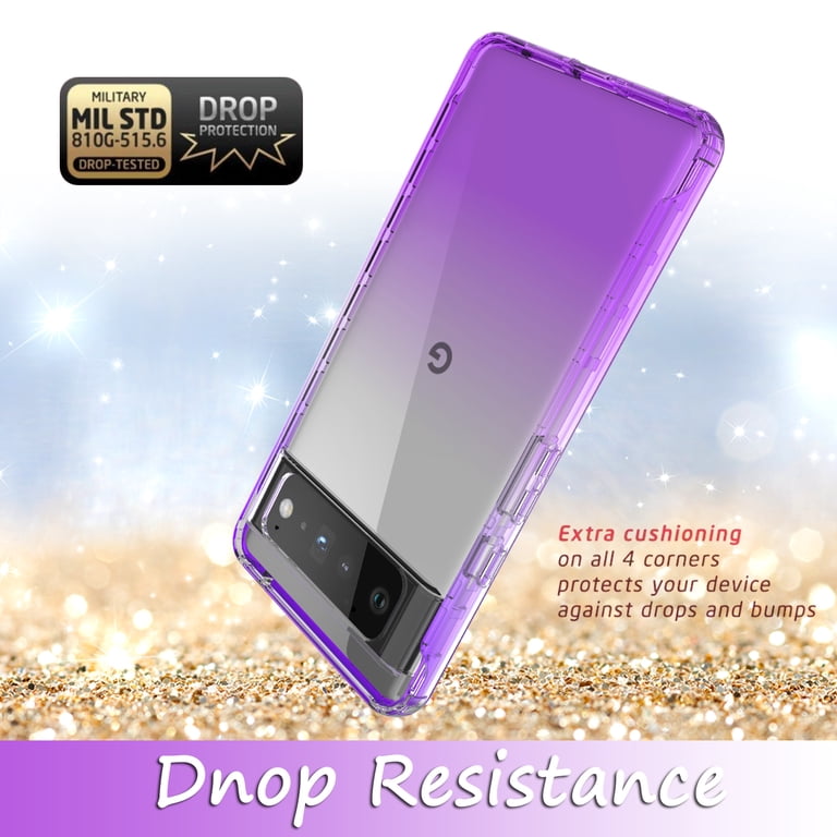 Google Pixel 6 Pro Case, Rosebono Hybrid Gradient Transparent Soft Google Pixel 6 Pro Case, Rosebono Hybrid Gradient Transparent Soft