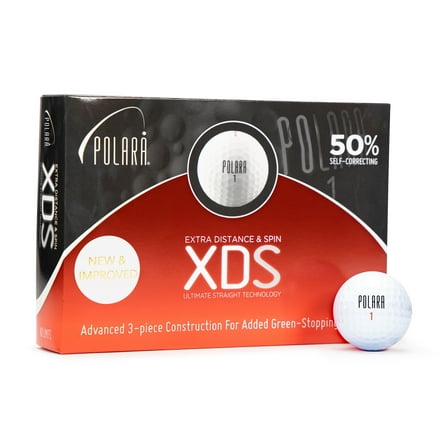 Polara Golf XDS Extra Distance & Spin 3-Piece Golf Balls, Designed to Correct Hooks and Slices, (12 Balls)