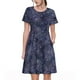 thumbnail image 1 of Fotbe Watercolor Indigo Vestido Largo de Moda para Mujer, Vestido Tipo Camiseta con Manga Corta y Estilo Casual a Rayas y Bloques de Color, 1 of 6