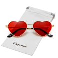 thumbnail image 2 of Gafas de Sol Gleyemor Polarizadas con Forma de Corazón para Mujer en Color Dorado, 2 of 7