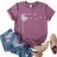 thumbnail image 4 of Minnieouse Camiseta Estampado Cuello Camiseta Mujer Suelta Verano Top, Púrpura, S Prendas para la parte del cuerpo Violeta S Minnieouse AP002011-06, 4 of 5