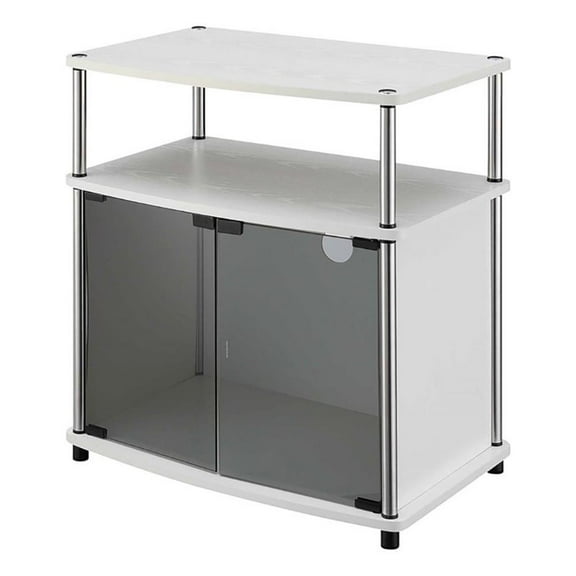 Pemberly Row Contemporary Wood TV Stand for TVs up to 25" in White