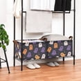 thumbnail image 3 of Yayeee Foldable Storage Basket for Shelves with Handles Waterproof Cloth Bins, Orange Halloween Ghosts, 3 of 7