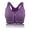 Purple, variant on Zip Front Sports Bra Wireless Post-Surgery Bra Active Yoga Sports Bras with Removable Pads for Women