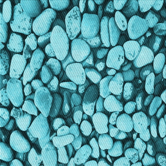 Ahgly Company Machine Washable Indoor Square Transitional Teal Green Area Rugs, 4' Square