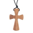 thumbnail image 3 of Almencla Wood Cross Necklace Hand Carved Jewelry Gift Wood Cross Pendant Prayer Necklace for Birthday Wedding Christmas Teens All Ages, 3 of 7