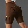 thumbnail image 6 of High Waist Cargo Biker Shorts For Women Summer Fall Tummy Control Athletic Workout Yoga Shorts, S-XXL, 6 of 6