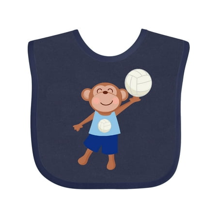 

Inktastic Volleyball Player Boys Cute Monkey Gift Baby Boy Bib