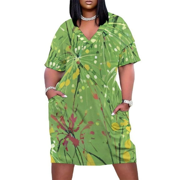 Womens Casual Dresses Red Rose Short Sleeve Dress Summer Dresses for Women 2025