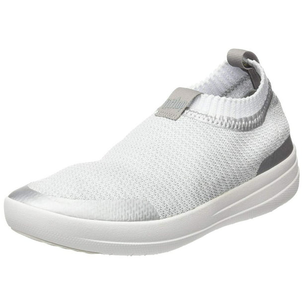 Women Uberknit Slip-on Sneakers-Metallic Hi-Top Trainers, Multicolour Silver/Urban White), 38 (5 UK) - Walmart.com