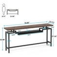 thumbnail image 4 of 70 inch Console Table Narrow Long Behind Sofa Table with 2 Ties Brown, 4 of 5