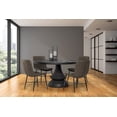 thumbnail image 2 of Crossman 60" Round Dark Brown/Gray Solid Wood Table Top & Base Dining Table, 2 of 6