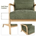 thumbnail image 6 of CQSXDA Mid Century Accent Chair with Upholstery, Solid Wood Frame and Detachable Lumbar  Pillow for Versatile Spaces, Green, 6 of 12