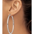 thumbnail image 3 of Sterling Silver Rhodium-Plated 3mm Round Hoop Earrings (61 X 59) Made In Mexico qe4398, 3 of 5