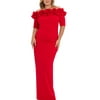 XSCAPE Women's Ruffle Off The Shoulder Sheath Dress Red Size 20W